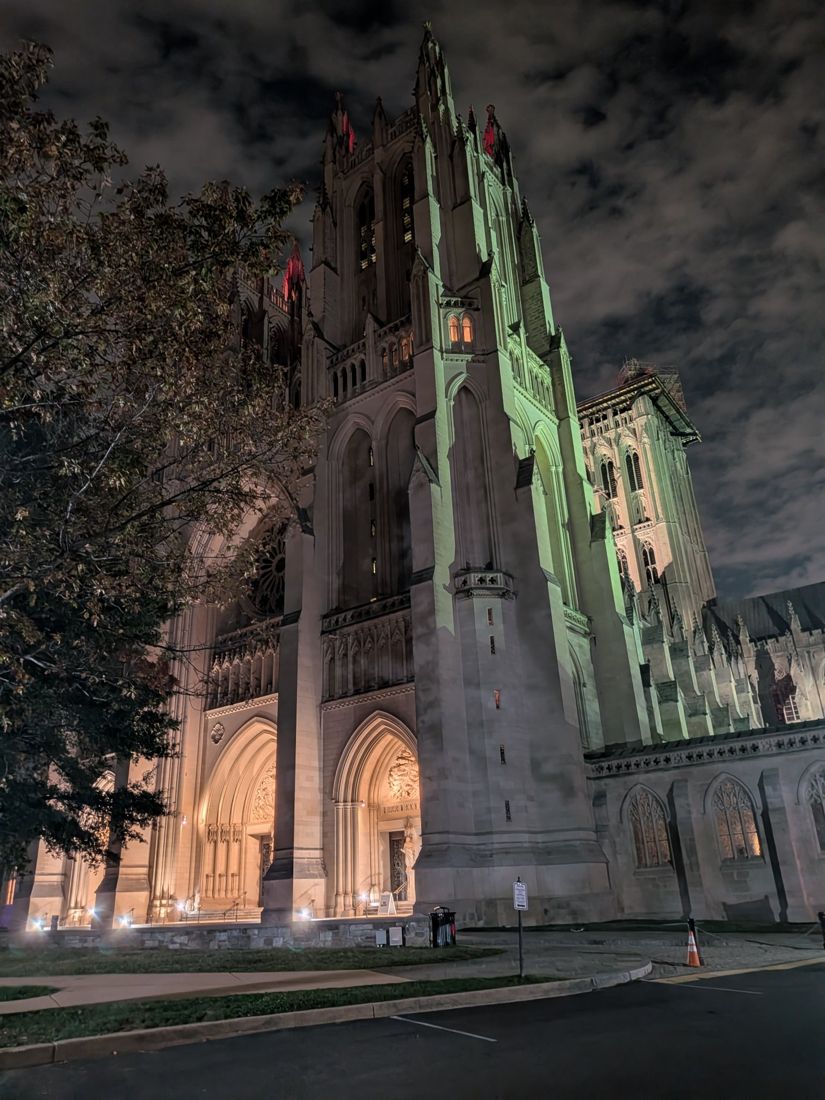 The Cathedral, floodlit, on the Oct 14 scout